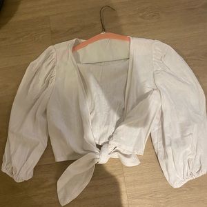 Abercrombie tie linen crop top